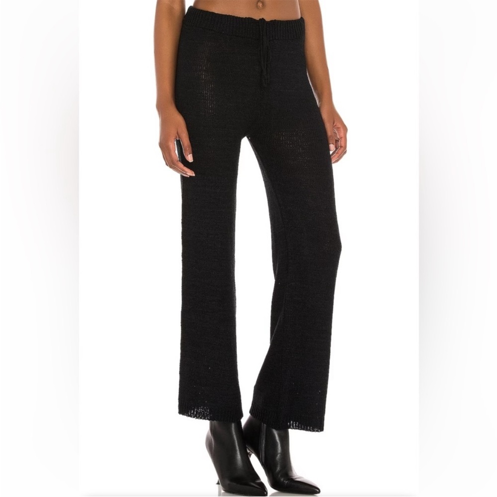 REVOLVE Black Wide Leg Knit Pants